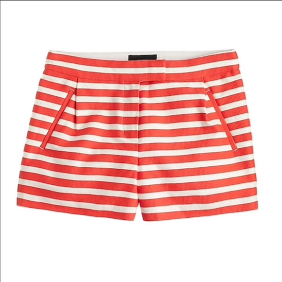 J. Crew Pants - J. Crew Textured-Stripe Shorts in Festival Orange